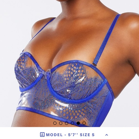 Savage X Fenty Hyper Real Lace and Vinyl Bustier. NWT. - Picture 1 of 3